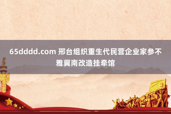 65dddd.com 邢台组织重生代民营企业家参不雅冀南改造挂牵馆