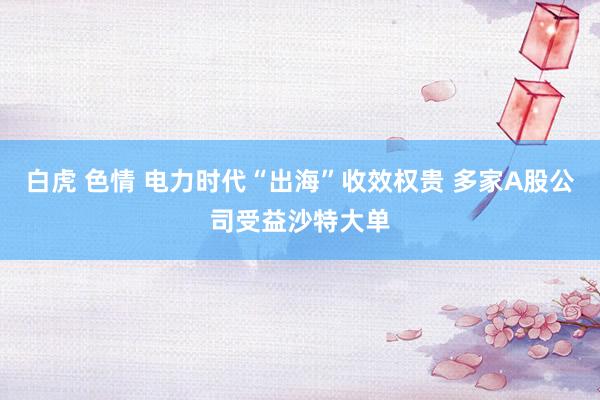 白虎 色情 电力时代“出海”收效权贵 多家A股公司受益沙特大单